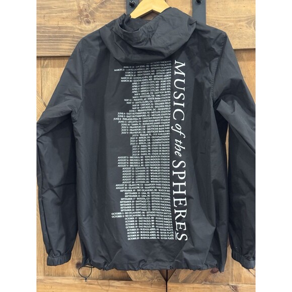 Coldplay Music Of The Spheres Tour Windbreaker Jacket Black Mens Sz M - Picture 2 of 3